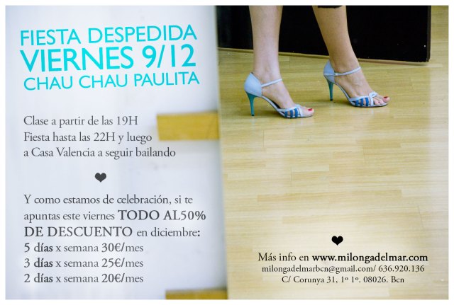 fiesta despedida de Paula- clase + milonga