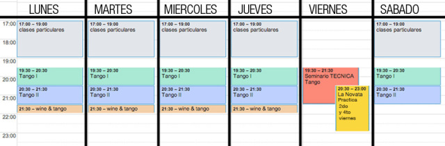 horarios clases tango barcelona