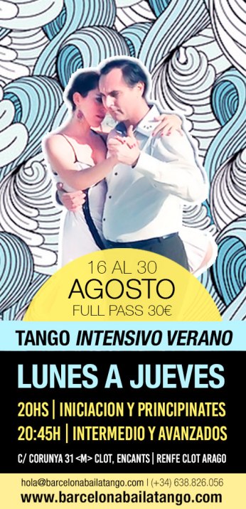 clases tango barcelona agosto 2018 tango verano milonga del mar