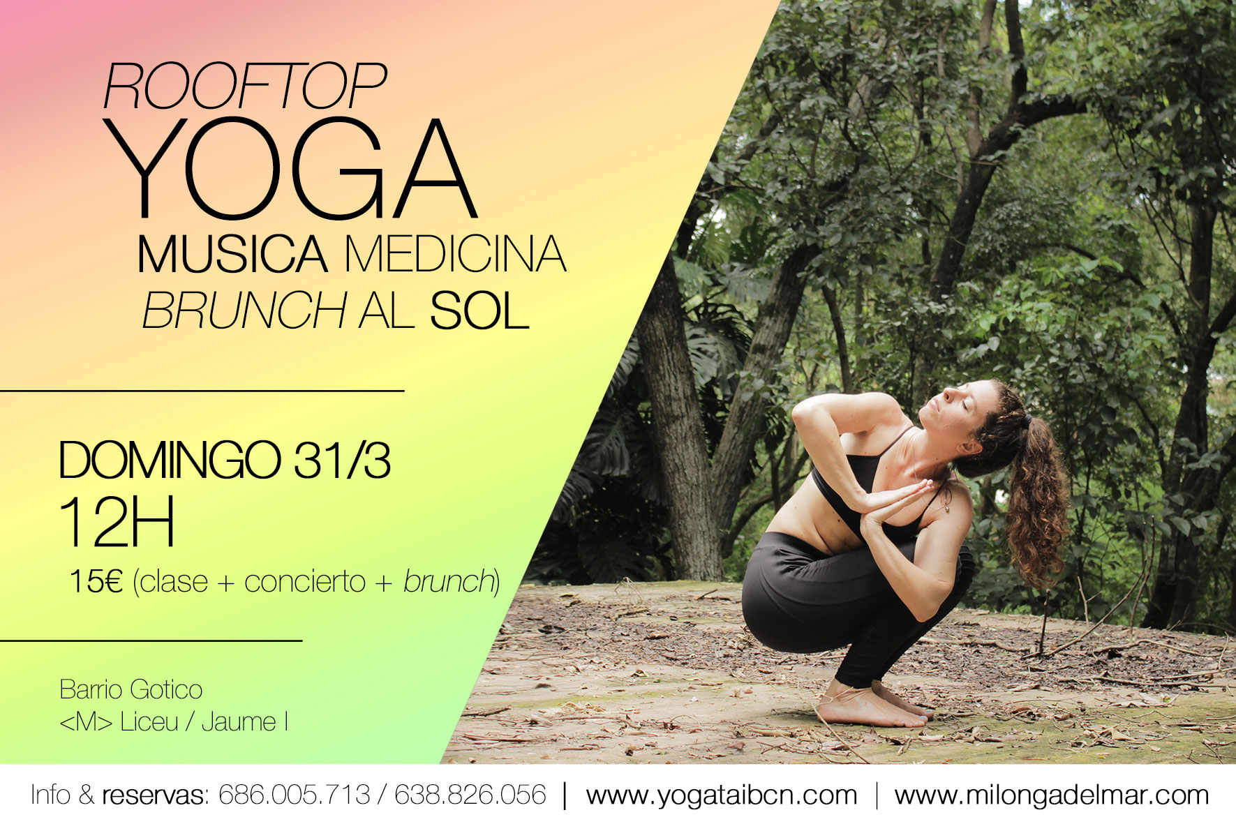 yoga en barcelona concierto musica medicina terraza barrio gotico