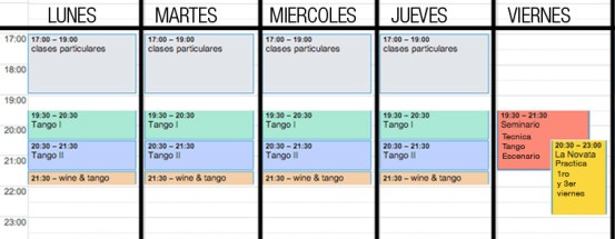horario clase tango barcelona