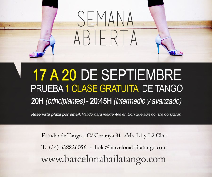 clase gratis tango barcelona semana puertas abiertas tango